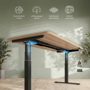 bureau assis debout noir pure black erghos pro 4