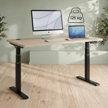 bureau assis debout noir warm white erghos pro 6