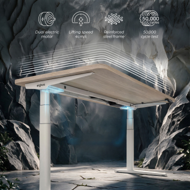 bureau assis debout blanc red oak erghos icon 6