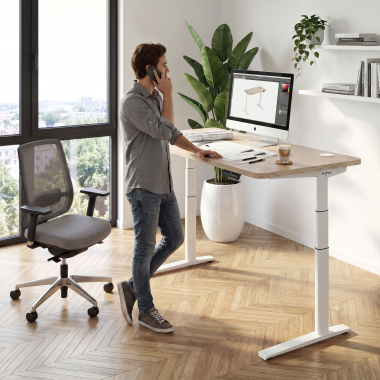 bureau assis debout blanc red oak erghos icon 9