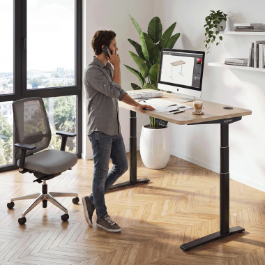 bureau assis debout noir flax oak erghos icon 9