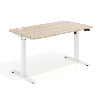 bureau assis debout blanc flax oak erghos go 1