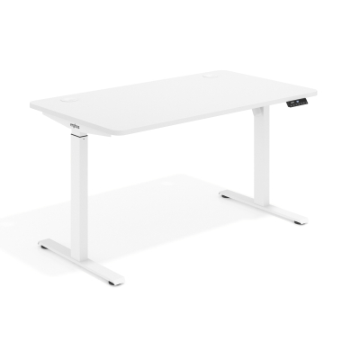 bureau assis debout blanc warm white erghos go 1