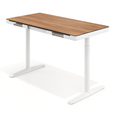 bureau assis debout blanc light walnut nolan 9