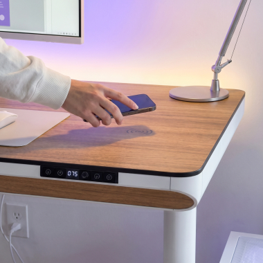 bureau assis debout blanc light walnut nolan 14