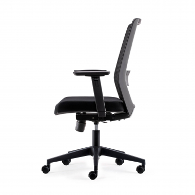 chaise pivotante noir sans appui tete maille accoudoirs mobiles soutien lombaire 6