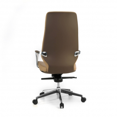 fauteuil de bureau marron dossier haut bicolore simil cuir accoudoirs rembourres 8