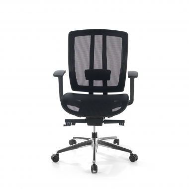 chaise teletravail noir sans appui tete rouge maille accoudoirs reglables 4d soutien lombaire 5