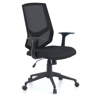 chaise pivotante noir archer maille accoudoirs fixes soutien lombaire 1