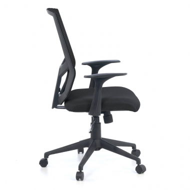 chaise pivotante noir archer maille accoudoirs fixes soutien lombaire 4