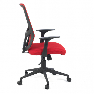 chaise pivotante rouge archer maille accoudoirs fixes soutien lombaire 6