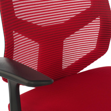 chaise pivotante rouge archer maille accoudoirs fixes soutien lombaire 8