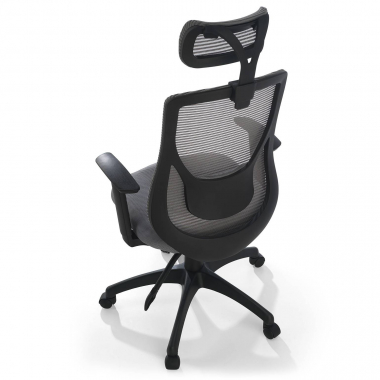 chaise de bureau gris lake maille accoudoirs reglables 1d soutien lombaire appui tete 8