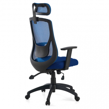chaise de bureau bleu lake maille accoudoirs reglables 1d soutien lombaire appui tete 6