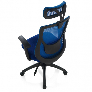chaise de bureau bleu lake maille accoudoirs reglables 1d soutien lombaire appui tete 7