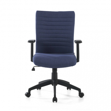 chaise pivotante bleu kobe tissu accoudoirs fixes soutien lombaire 3