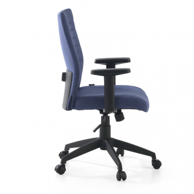 chaise pivotante bleu kobe tissu accoudoirs fixes soutien lombaire 7