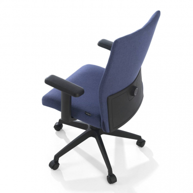 chaise pivotante bleu kobe tissu accoudoirs fixes soutien lombaire 6