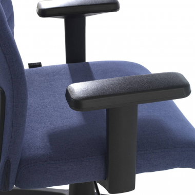 chaise pivotante bleu kobe tissu accoudoirs fixes soutien lombaire 5