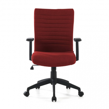 chaise pivotante rouge kobe tissu accoudoirs fixes soutien lombaire 3