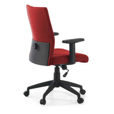 chaise pivotante rouge kobe tissu accoudoirs fixes soutien lombaire 7