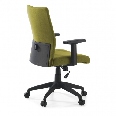 chaise pivotante vert kobe tissu accoudoirs fixes soutien lombaire 7