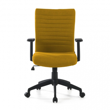 chaise pivotante jaune kobe tissu accoudoirs fixes soutien lombaire 3