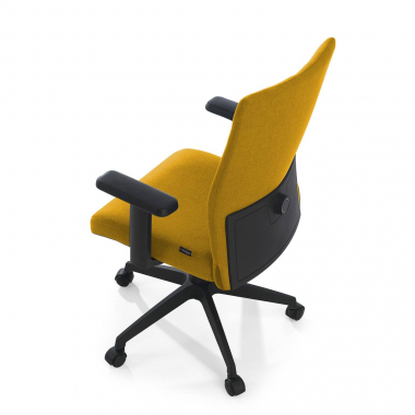chaise pivotante jaune kobe tissu accoudoirs fixes soutien lombaire 4