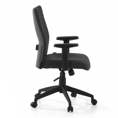 chaise pivotante noir kobe tissu accoudoirs fixes soutien lombaire 7