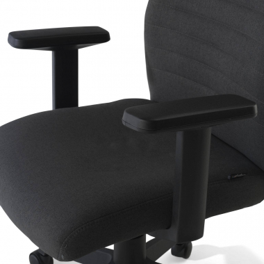 chaise pivotante noir kobe tissu accoudoirs fixes soutien lombaire 5
