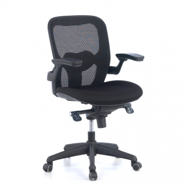 chaise ergonomique noir chaise de bureau maille accoudoirs mobiles soutien lombaire 1
