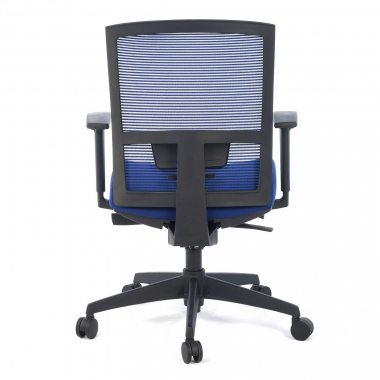 chaise ergonomique bleu structure noire maille accoudoirs reglables 1d soutien lombaire 9