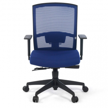 chaise ergonomique bleu structure noire maille accoudoirs reglables 1d soutien lombaire 4