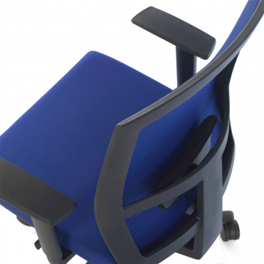 chaise ergonomique bleu structure noire maille accoudoirs reglables 1d soutien lombaire 5