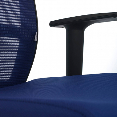 chaise ergonomique bleu structure noire maille accoudoirs reglables 1d soutien lombaire 7