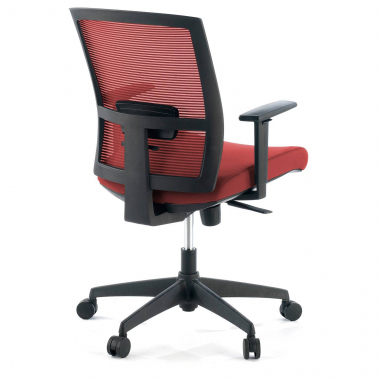 chaise ergonomique rouge structure noire maille accoudoirs reglables 1d soutien lombaire 8