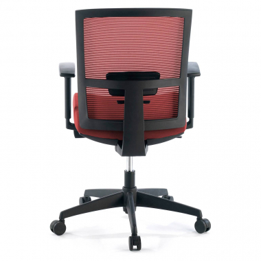 chaise ergonomique rouge structure noire maille accoudoirs reglables 1d soutien lombaire 9