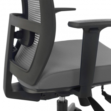 chaise ergonomique gris structure noire maille accoudoirs reglables 1d soutien lombaire 5