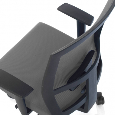 chaise ergonomique gris structure noire maille accoudoirs reglables 1d soutien lombaire 6