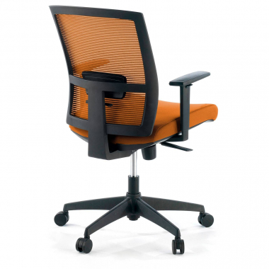 chaise ergonomique orange structure noire maille accoudoirs reglables 1d soutien lombaire 8