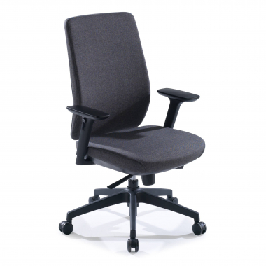 chaise de bureau noir tissu tapisse tissu accoudoirs reglables 3d 1