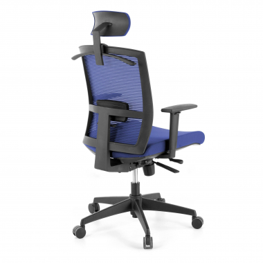 chaise ergonomique bleu structure noire appui tete maille accoudoirs reglables 1d soutien lombaire appui tete 8
