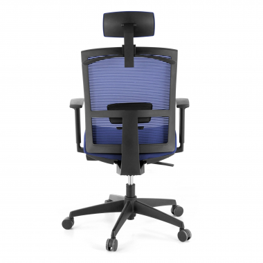 chaise ergonomique bleu structure noire appui tete maille accoudoirs reglables 1d soutien lombaire appui tete 7