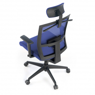 chaise ergonomique bleu structure noire appui tete maille accoudoirs reglables 1d soutien lombaire appui tete 5