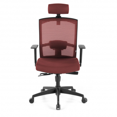 chaise ergonomique rouge structure noire appui tete maille accoudoirs reglables 1d soutien lombaire appui tete 4