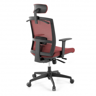 chaise ergonomique rouge structure noire appui tete maille accoudoirs reglables 1d soutien lombaire appui tete 7