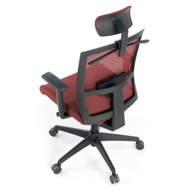 chaise ergonomique rouge structure noire appui tete maille accoudoirs reglables 1d soutien lombaire appui tete 5