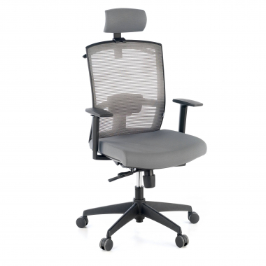 chaise ergonomique gris structure noire appui tete maille accoudoirs reglables 1d soutien lombaire appui tete 1