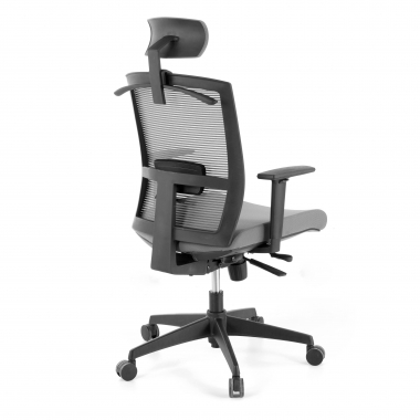 chaise ergonomique gris structure noire appui tete maille accoudoirs reglables 1d soutien lombaire appui tete 7