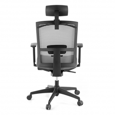 chaise ergonomique gris structure noire appui tete maille accoudoirs reglables 1d soutien lombaire appui tete 8